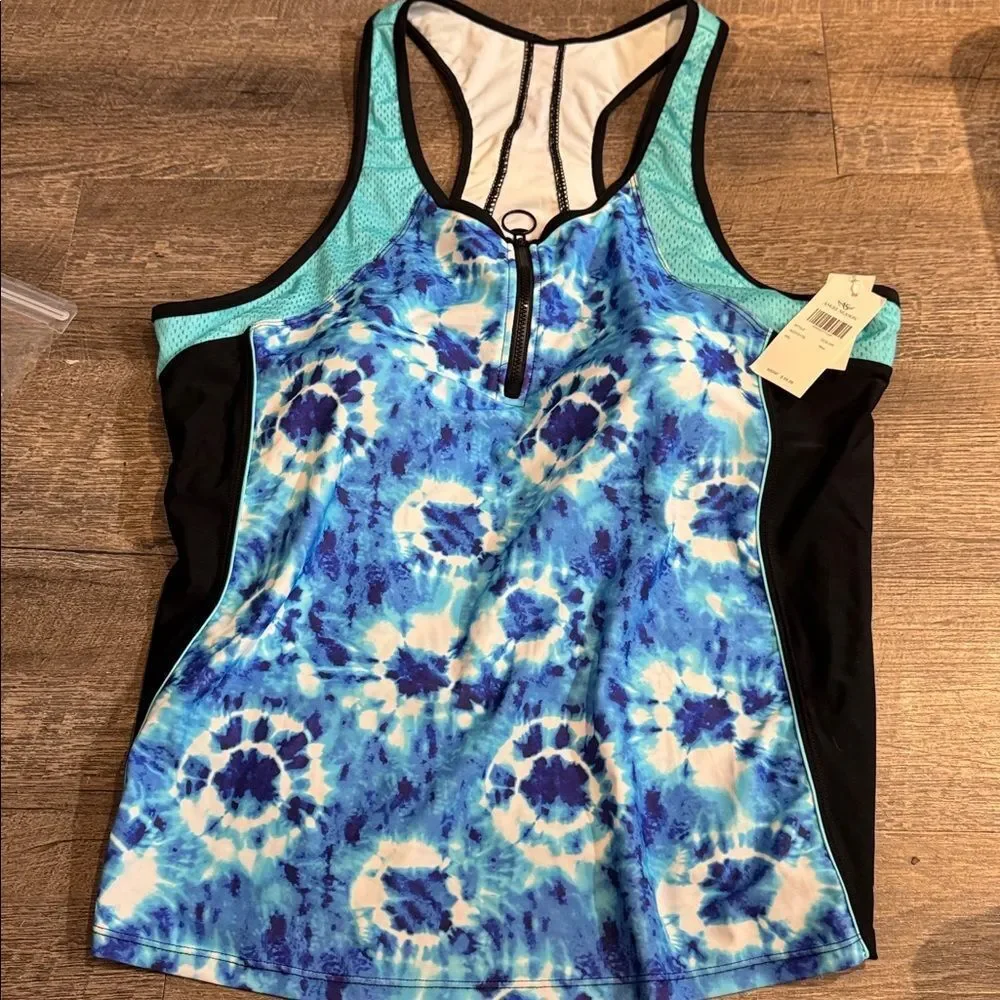 SZ 4xl Tankini Swimsuits Top Tummy Control Bathing‎ Suits Zippered